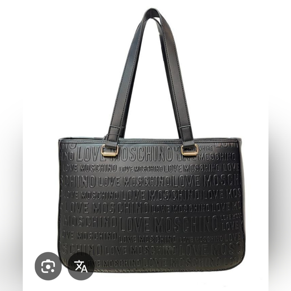 Love Moschino Black Embossed Logo Tote